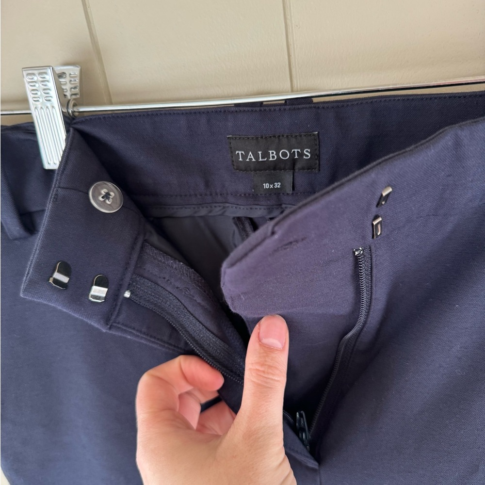 Talbots Navy Straight-Leg Pants - Picture 3 of 4